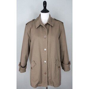 Vintage Misty Harbor Womens Rain Button Front Trench Coat Size 14 Regular